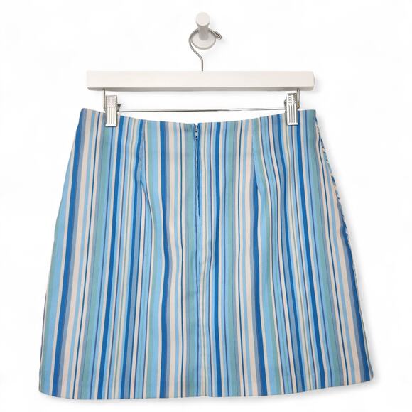 Vintage Y2K 90s 579 Blue Green Striped Mini Skirt Retro Indie Bratz Size 4 - Picture 4 of 8